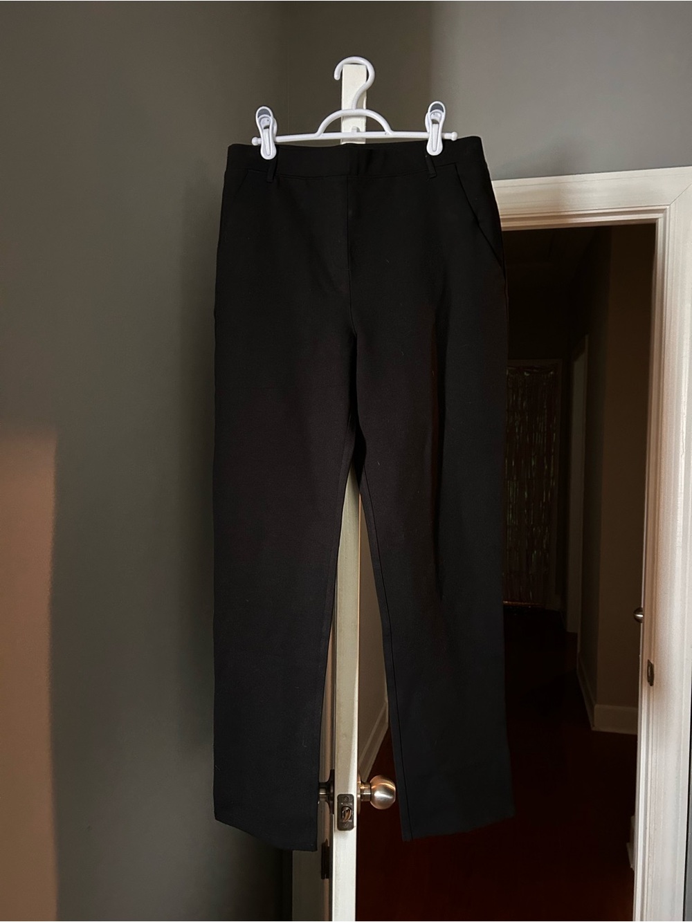 Quince womens black Straight-Leg ponte Pants sz L